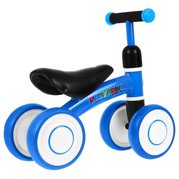 Pierwszy Rowerek biegowy PettyTrike dla dzieci Niebieski 4-kołowy Jeździk SporTrike